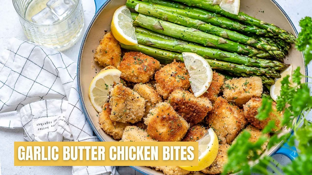 How To Make Garlic Butter Chicken Bites With Lemon Asparagus - Easy Chicken Recipes