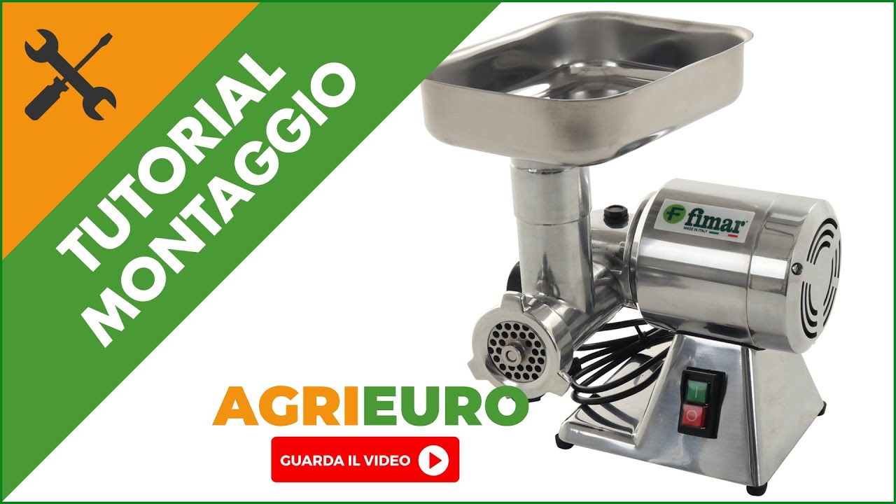 Tritacarne elettrico FIMAR TR8D - corpo e gruppo macinazione in alluminio lucidato :montaggio