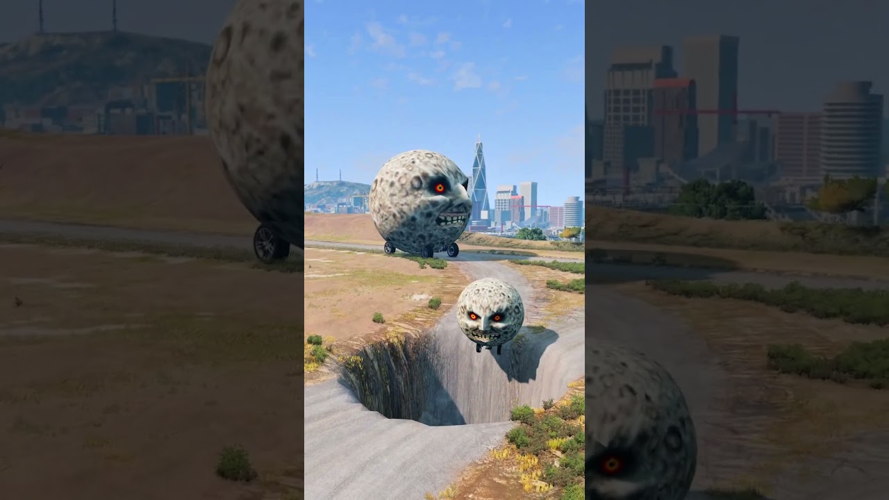 Big & Small Moon Monster Cars vs Giant Sinkhole 🕳️ | BeamNG.drive -119