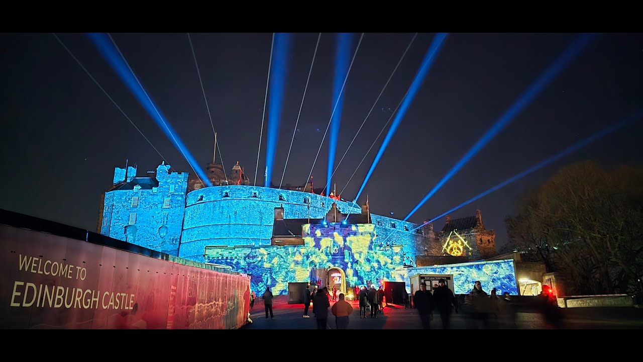 Edinburgh Castle Hogmanay New Year's Eve Castle Of Light: Fire and Ice Light Show 2025