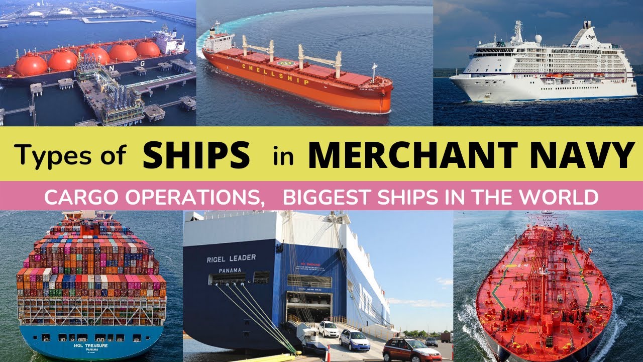 Types of SHIPS in MERCHANT NAVY | Importance | Biggest ships in the World | Cargo operations at Port