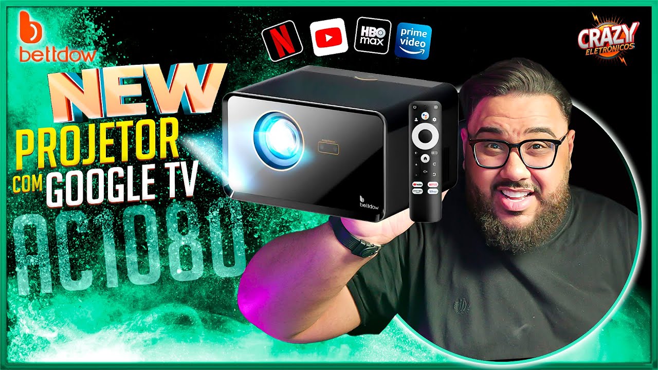 Projetor AC1080 com Google TV &mdash; Brilho Absurdo e Imagem N&iacute;tida!