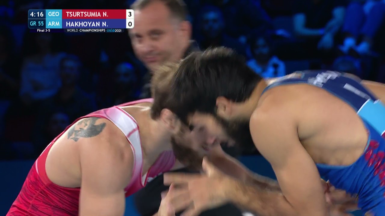 BRONZE GR - 55 kg: N. TSURTSUMIA (GEO) v. N. HAKHOYAN (ARM)