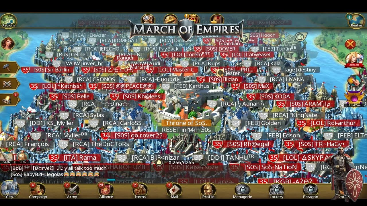 March of Empires, Throne 488  addison/EAGLE VS Denis   [LIVE]