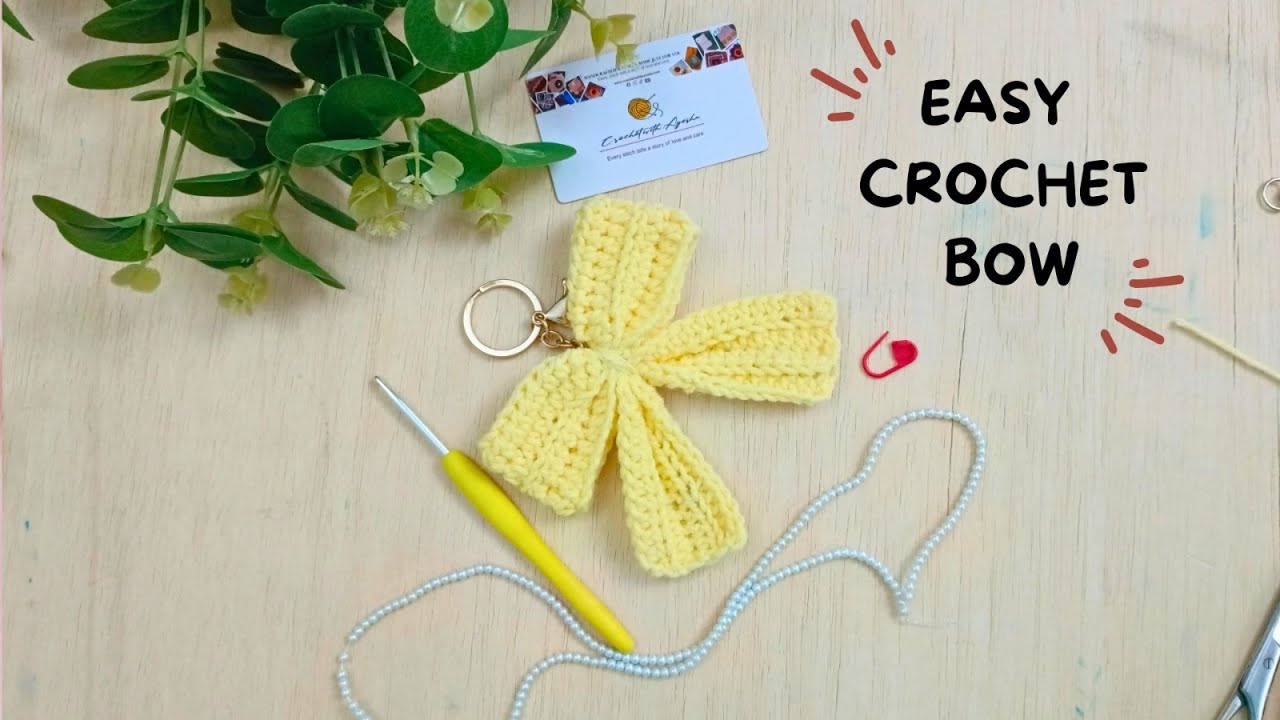 🎀 Easy Crochet Bow Tutorial 🎀| Crochet Bow Keychain | Quick & Cute Crochet Project