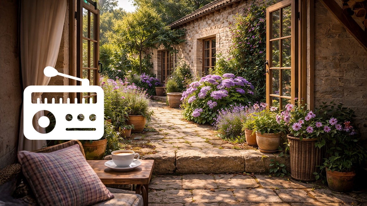 Charming European Courtyard 🌿 1 Hour | Positive Music for a Bright Day