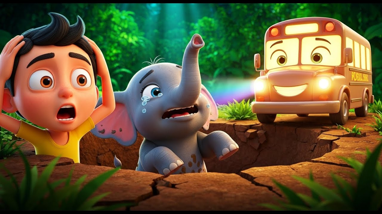 नन्हा हाथी फँस गया 😢🐘 | चिंटू और जादुई बस की अनोखी बचाव कहानी | Kids Story Hindi