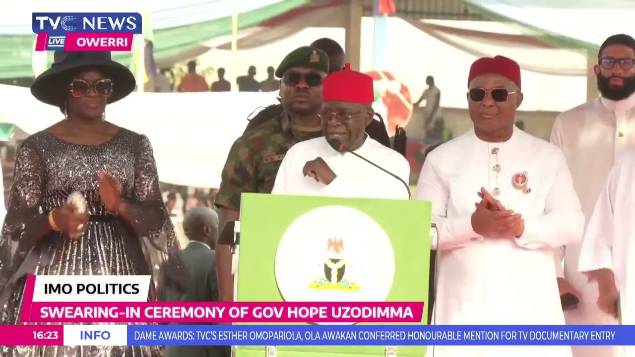 President Tinubu Attends Uzodimma's Swearing-In, Invites Imo Cultural Troupe For Dinner