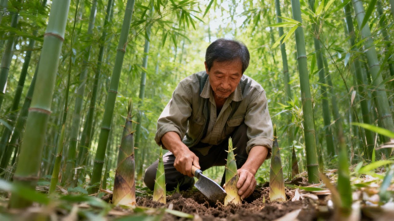 今天终于挖到笋窝了。一根接一根！最后两根真的太难挖了……#我的乡村生活 #挖笋的乐趣只有体验过才懂 #挖冬笋