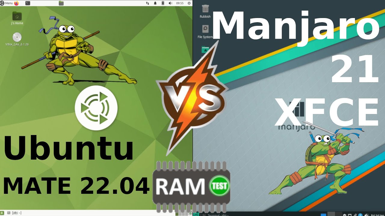 Ubuntu Mate 22.04 vs Manjaro 21 (XFCE): RAM Usage