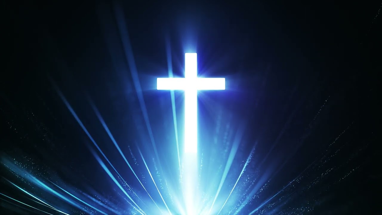 Blue Fantasy Light Particle Cross Stage Video Background Loop 4K