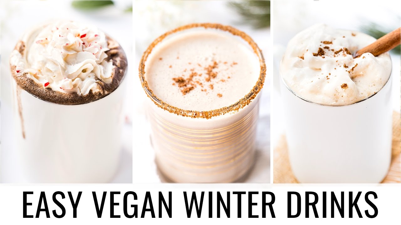 EASY VEGAN WINTER DRINKS | 3 healthy recipes