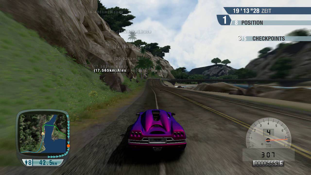 Test Drive Unlimited TDU 34:28,59 Tour of the Island near perfection record lap let's play
