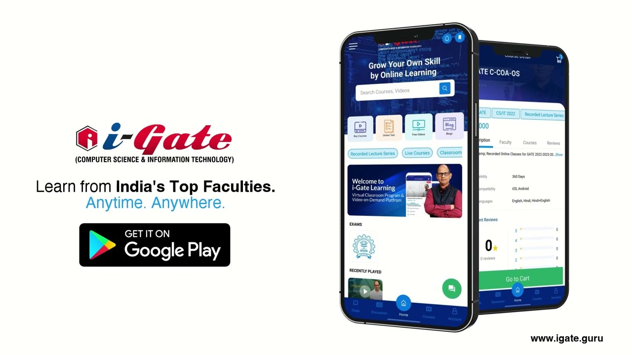 GATE 2022 - 2023 - 2024 | CS | IT | GATE Preparation App | iGate Learning App | iGate Bhilai