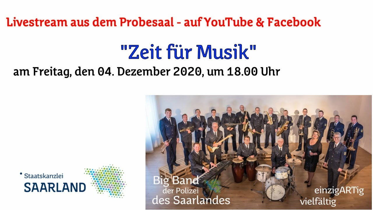 Big Band der Polizei des Saarlandes im Livestream Konzert - Zeit für Musik