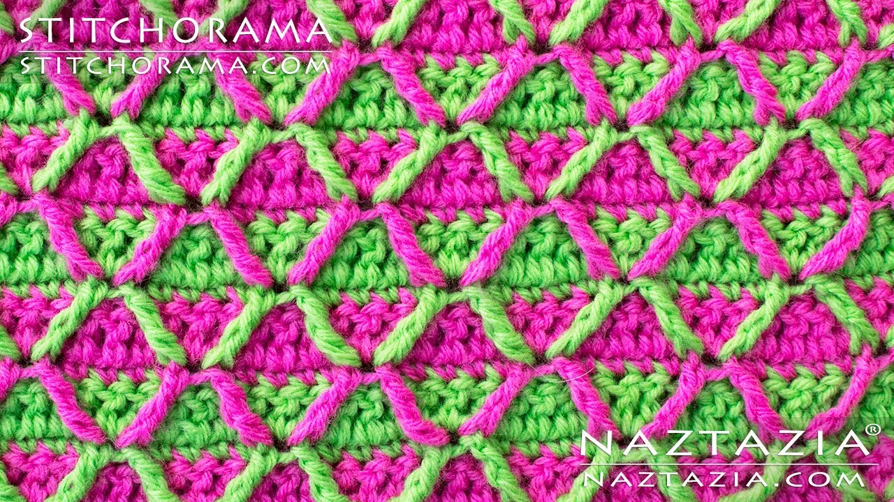 How to Crochet Honeycomb Diamond Stitch - Stitchorama by Naztazia
