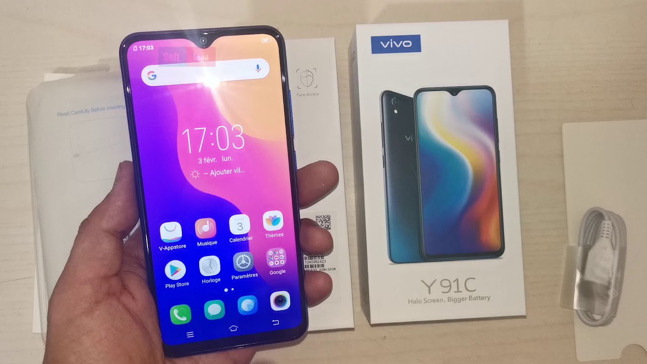 فتح صندوق هاتف فيفو | Unboxing ViVo Y91C