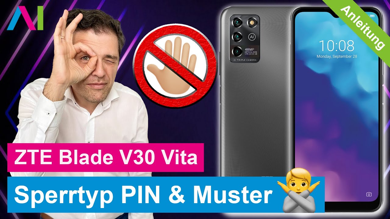 ZTE Blade V30 Vita - Sperrtyp PIN und Muster • 📱 • 🀡 • ☡ • Anleitung | Tutorial