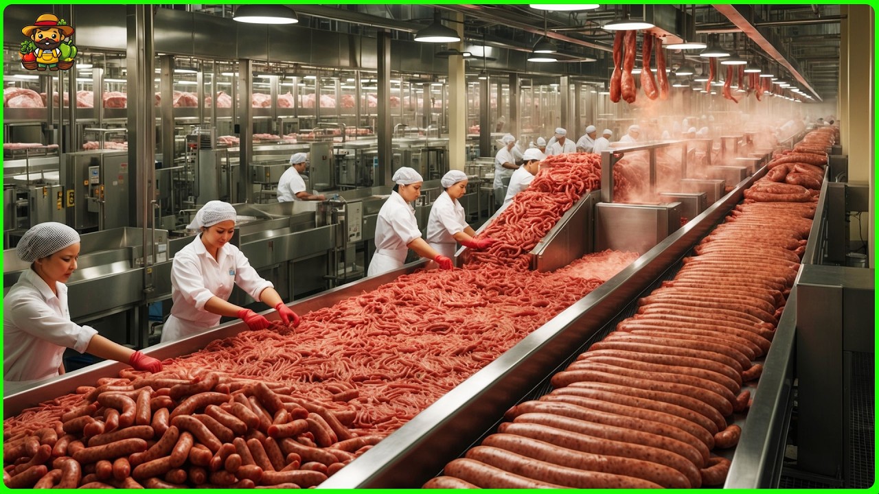 Sausage Mega Factory: How They Make Millions of Sausages In Factory With Modern Technology