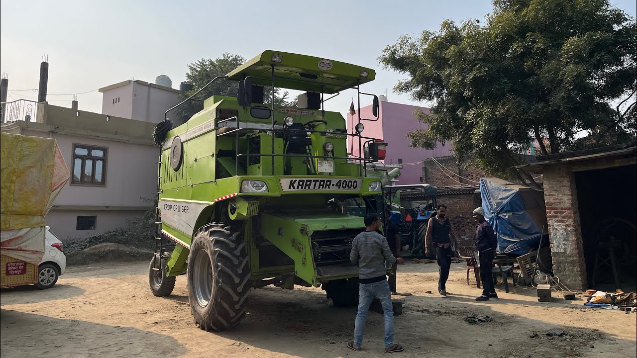 new model harvester ki testing 🌾 #harvester #agriculture #farming #villagelife #viralvideo 