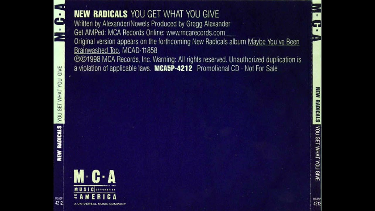 New Radicals - You Get What You Give (Instrumental With Backing Vocals)