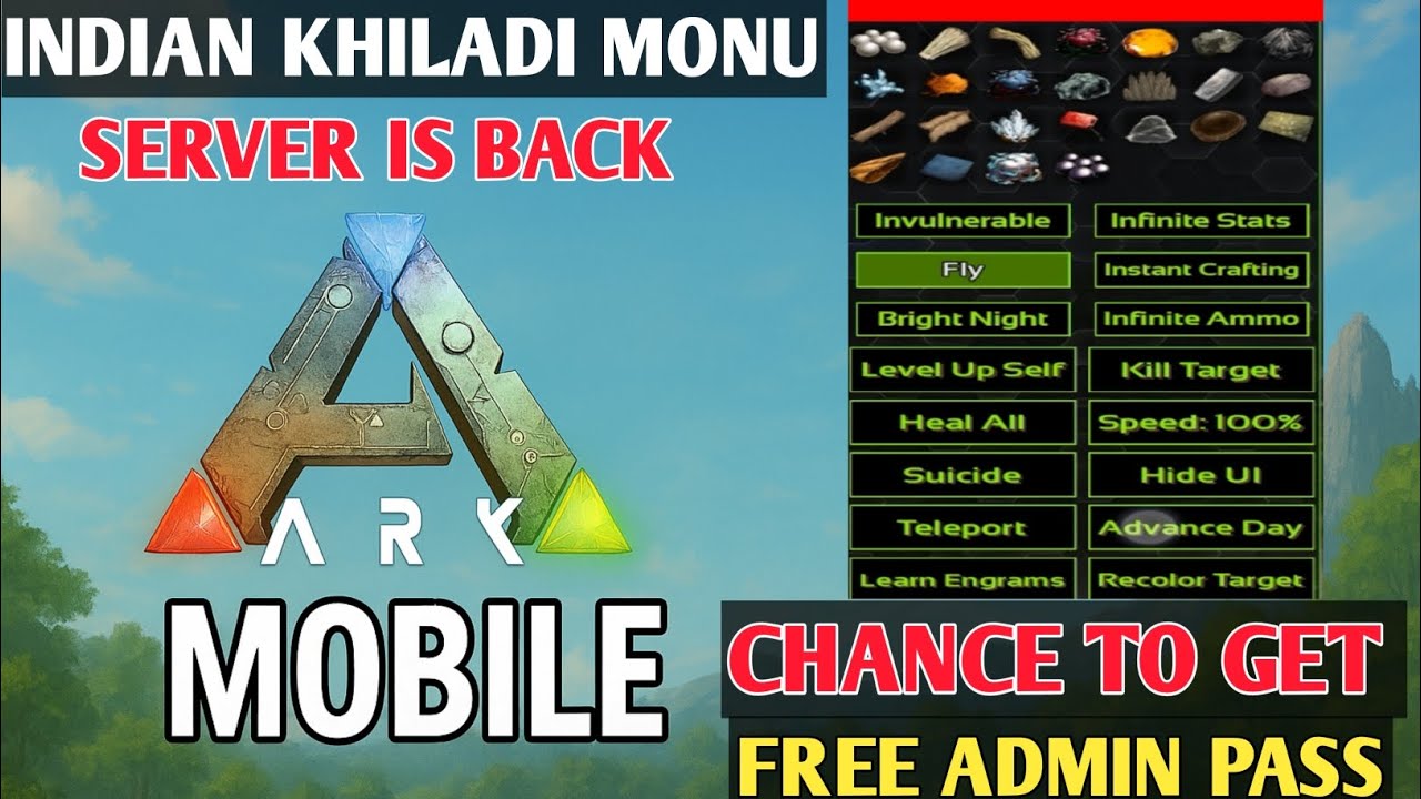 ARK MOBILE FREE ADMIN PASS SERVER | ARK MOBILE SERVER | ARK SURVIVAL EVOLVED #ark #gaming