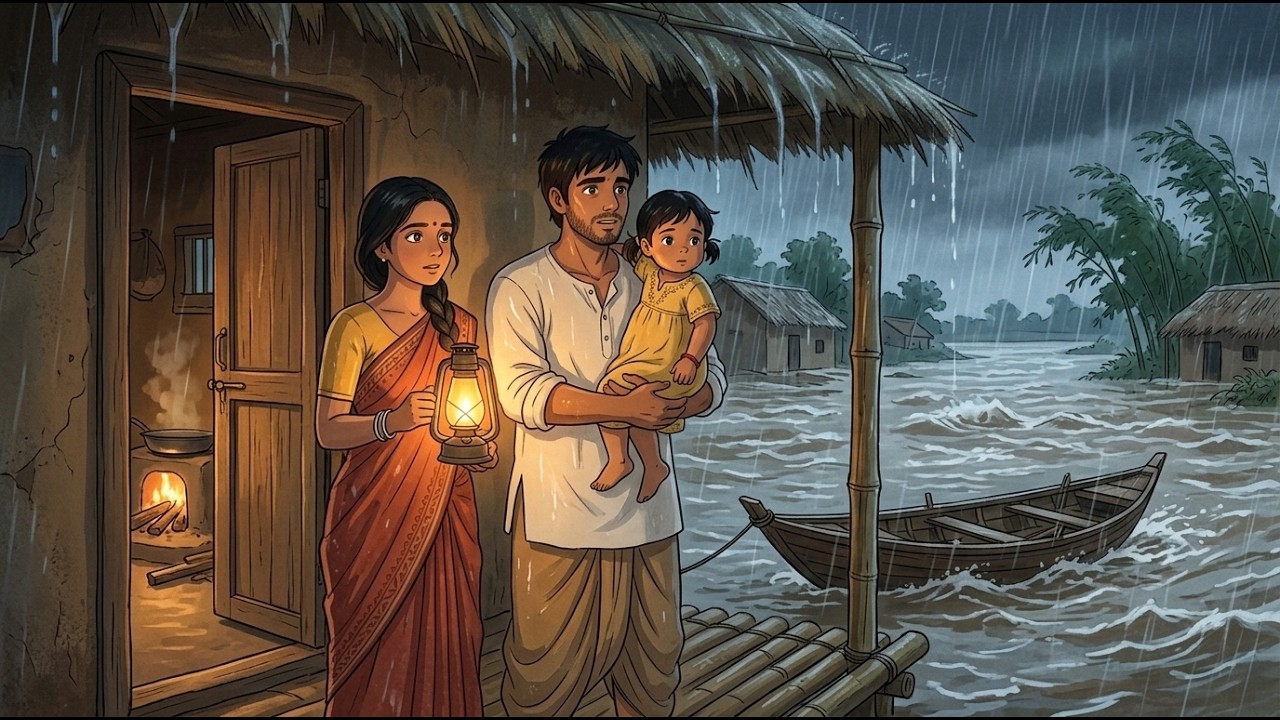Surviving a Flood in a Riverside Village 🌧️ | Ghibli Style ASMR | No Talking