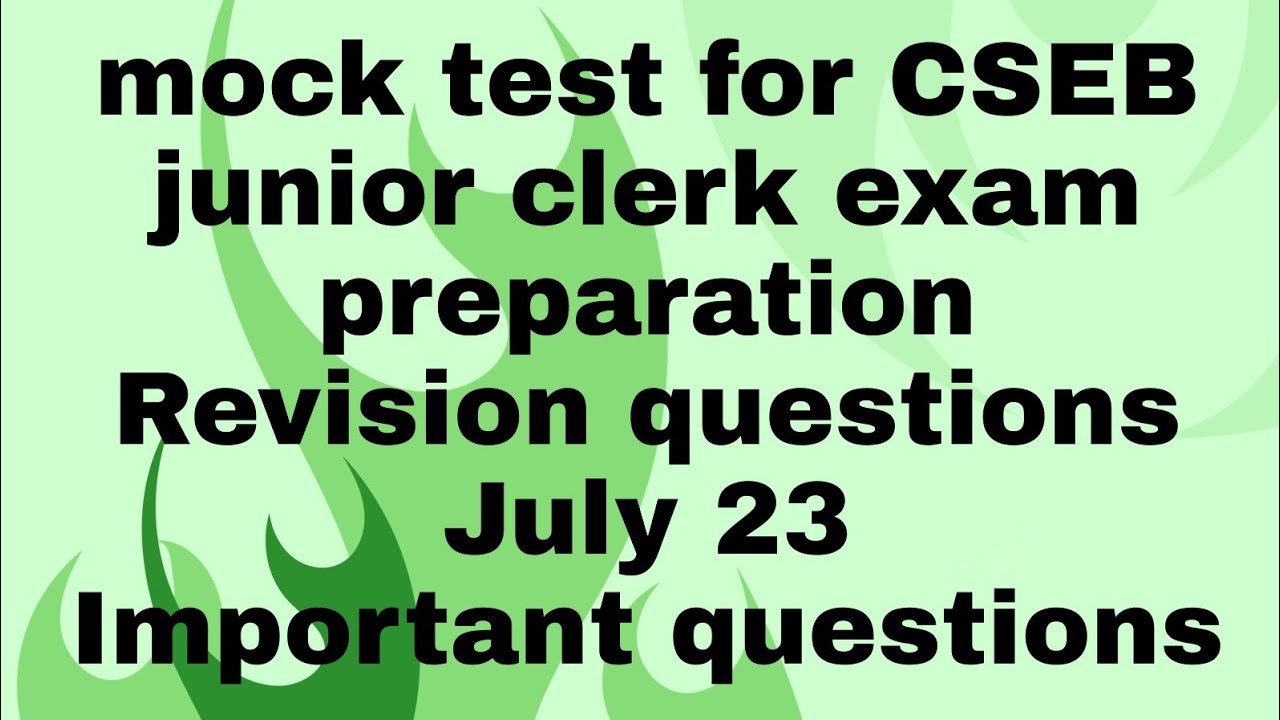 mock test for CSEB junior clerk exam preparation