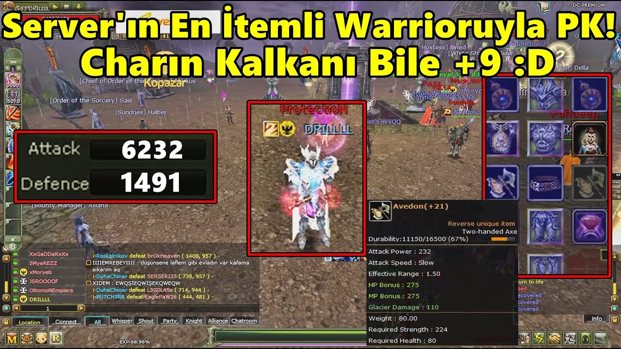 Deluxa | +10 Avedon & +9 Gabs'lı | Server'ın En İtemli Warrioru İle PK'ya Çıkıyor! | Knight Online