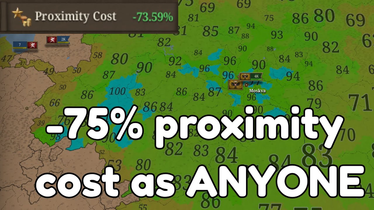 как получить -75% стоимости близости для ЛЮБОГО (руководство по близости/управлению EU5)
