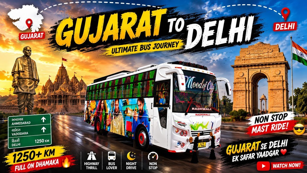 BUS SIMULATOR INDONESIA 😍🚧💥 Gujarat To Delhi  Epic Bus Journey Full Story 