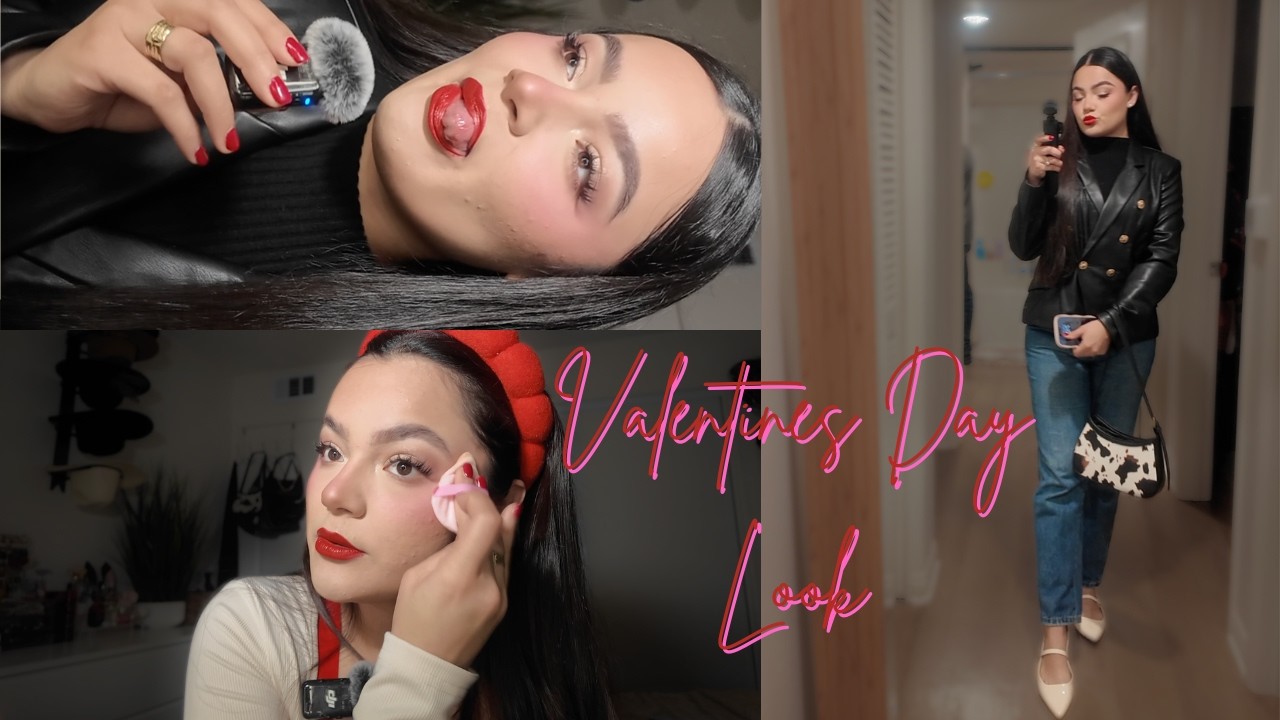 Getting ready for V-DAY dinner! ❤️ | Makeup +Outfit