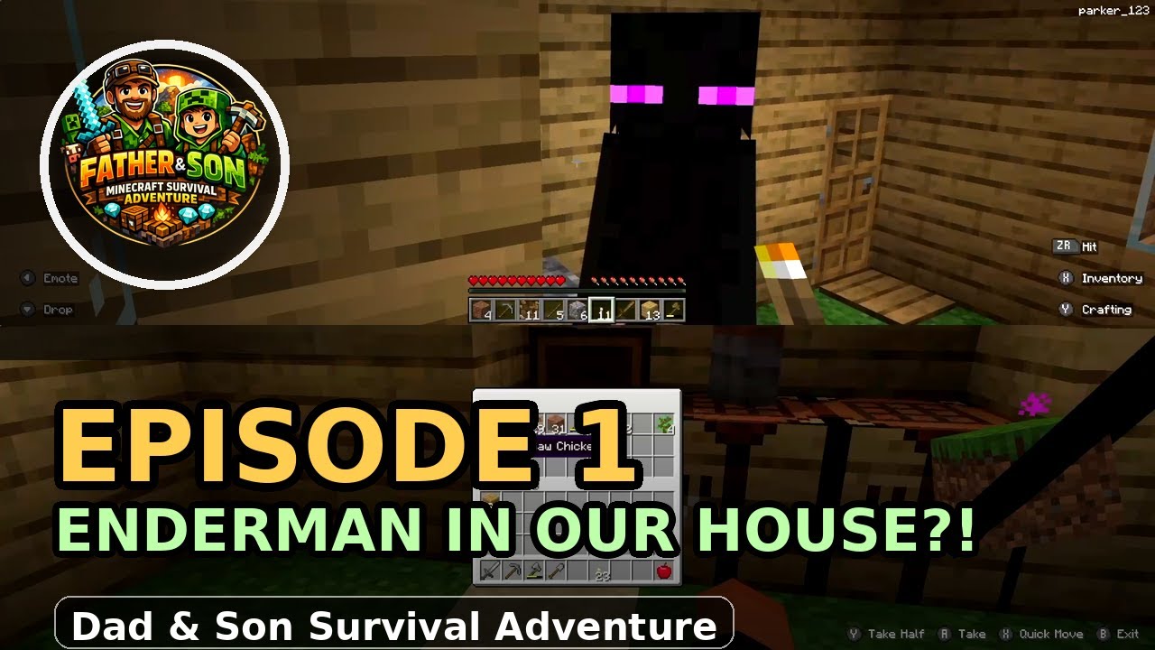 Minecraft Survival Mode Episode 1 Enderman In Our House?!