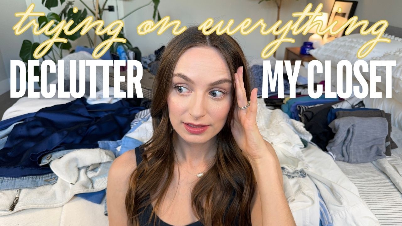 Closet cleanout | Trying on everything in my wardrobe