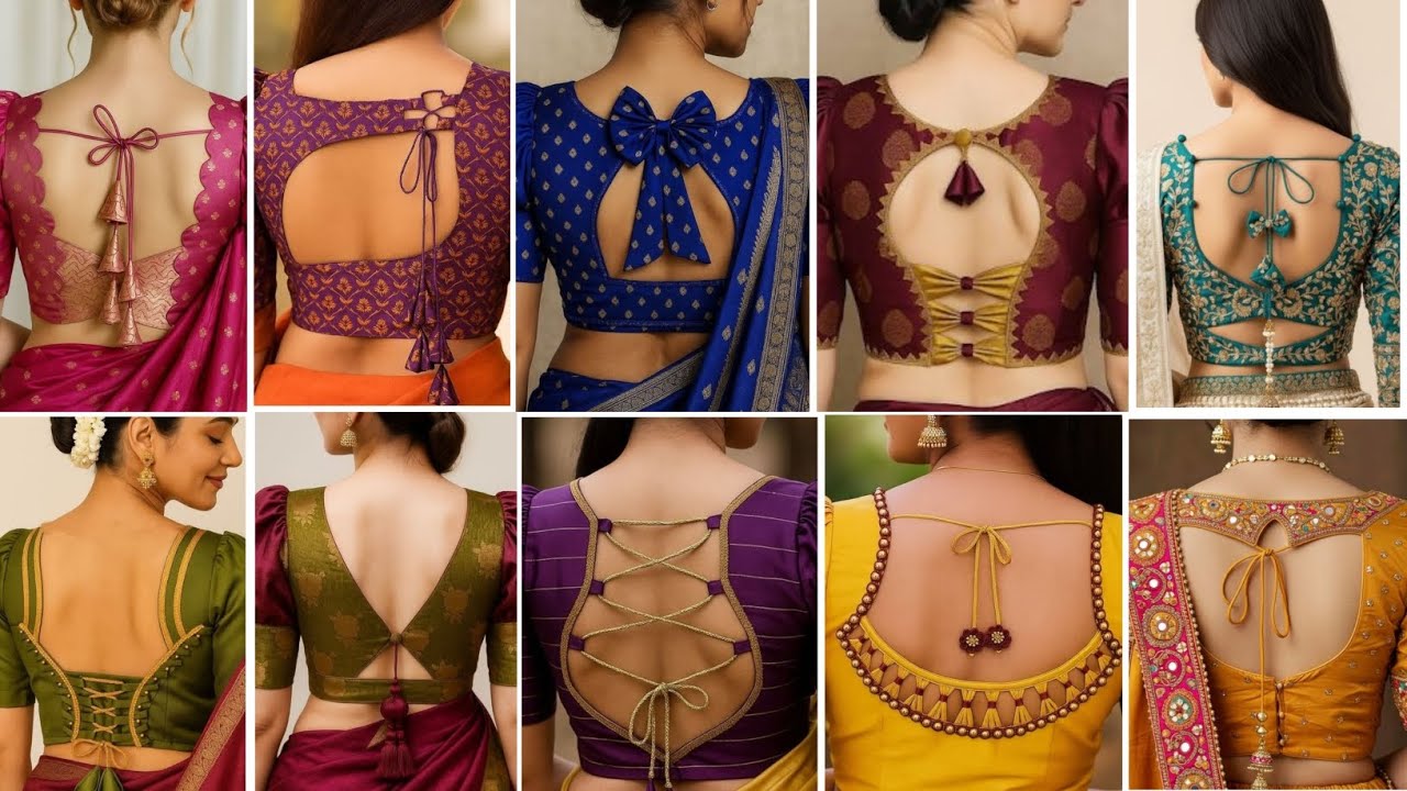 Bahut Hi Sundar Blouse Back Neck Designs 💖 | Saree Ko De Naya Royal Look ✨