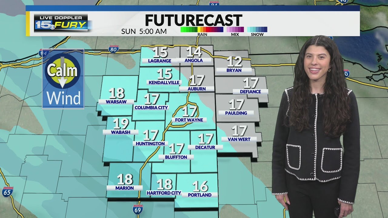 Light snow early Sunday