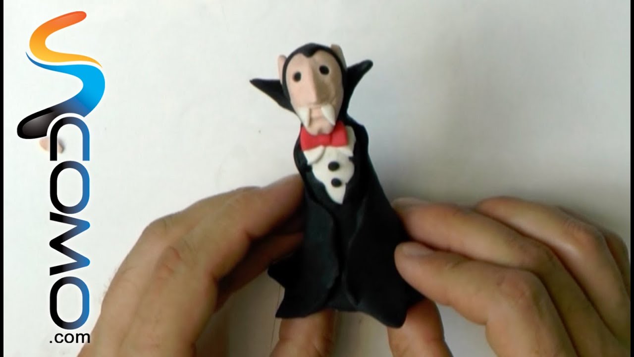 Drácula de plastilina para Halloween