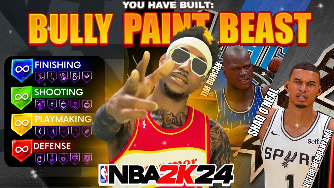 96 DUNK + 94 MID + 93 BLOCK PAINT BEAST CENTER BUILD CAN DO EVERYTHING! BEST CENTER BUILD IN NBA2K24