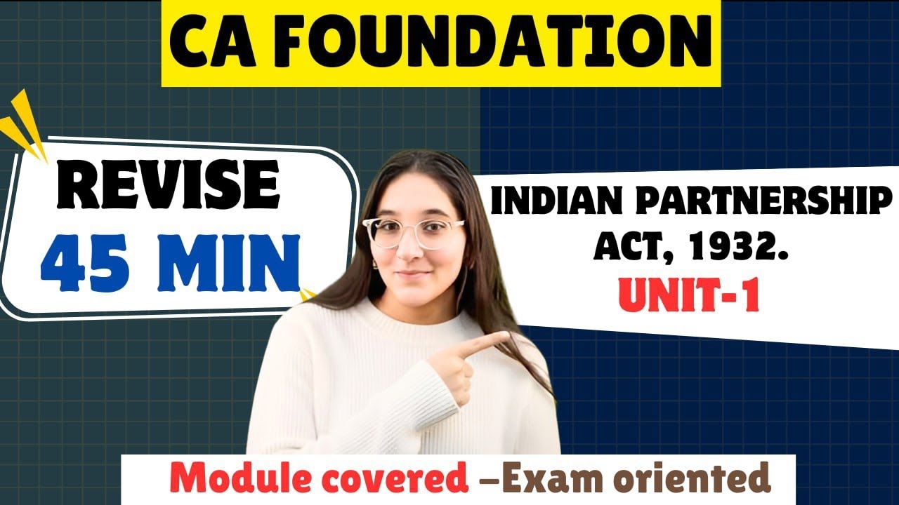 CA foundation Jan 26 | CA Foundation partnership Act| Chartered Accountant|CA students #cafoundation