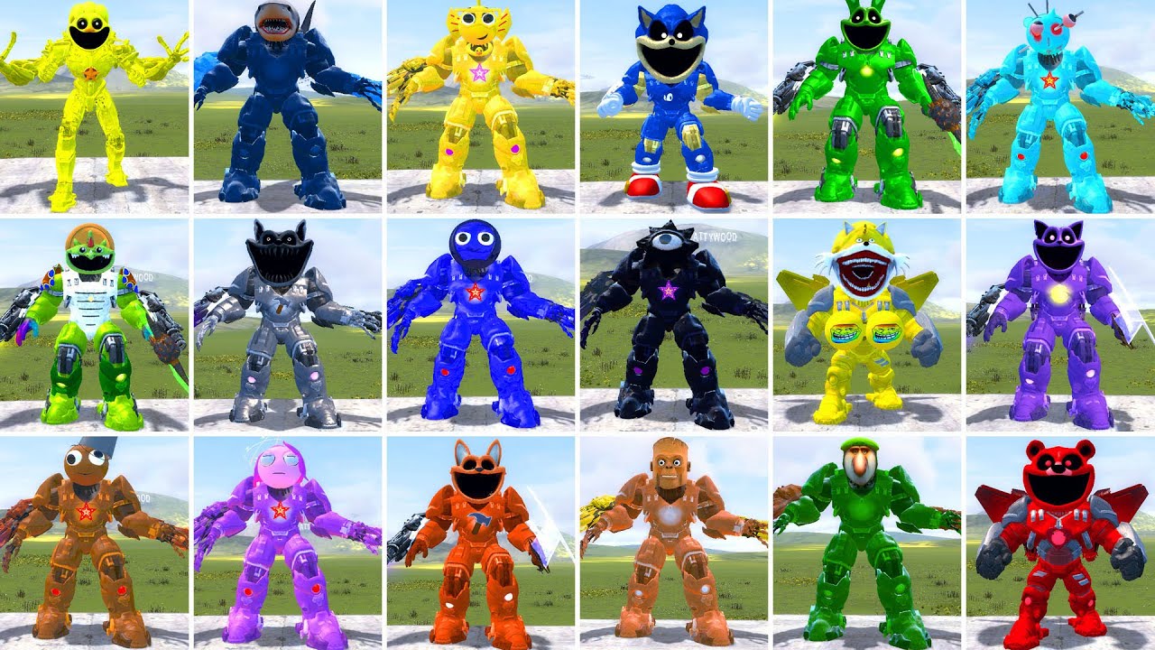 WHO IS THE STRONGEST FROM ALL  MECHA TITAN POPPY FAMILY VS AI BRAINROT MEMES in Garry's Mod!