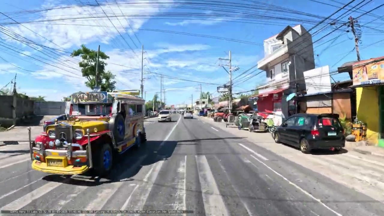Driving Santa Barbara to Calasiao to Dagupan to Binmaley to Lingayen border, Pangasinan, Philippines