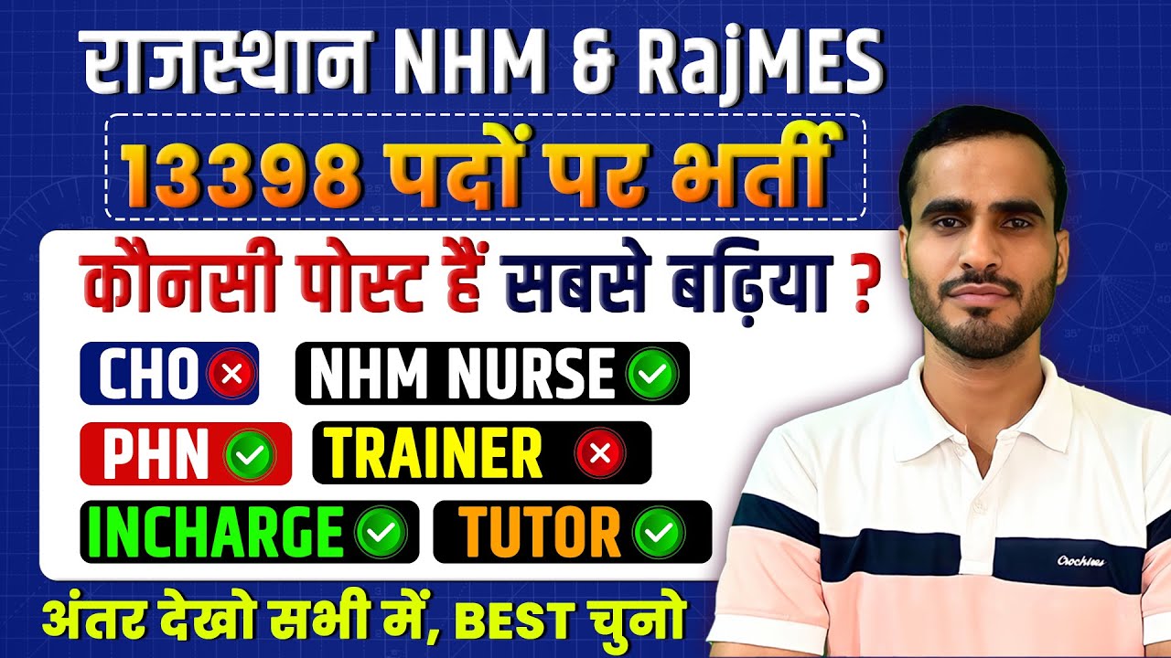 RAJSTHAN CHO, NHM & RajMES Vacancy में सबसे Best Post कौनसी हैं ? | Nursing Shine