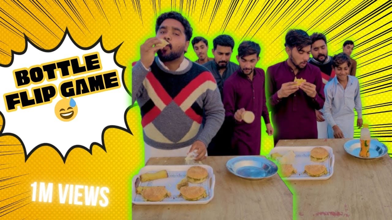 👉 “Plate Mein Bottle Flip Challenge 🍔🥤 | Jo Flip Kare Wohi Jo Chahe Khaye!”