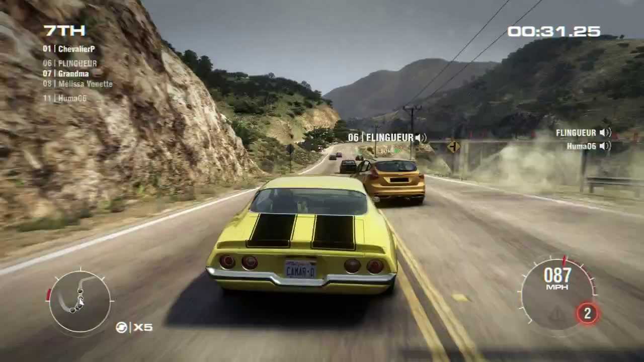 GRID 2 PC Multiplayer Race Gameplay: Tier 1 Upgraded Chevrolet Camaro Z28 in California, Big Sur