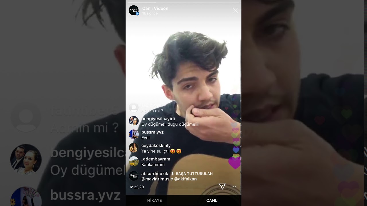 Mavi Gri instagram canlı yayını