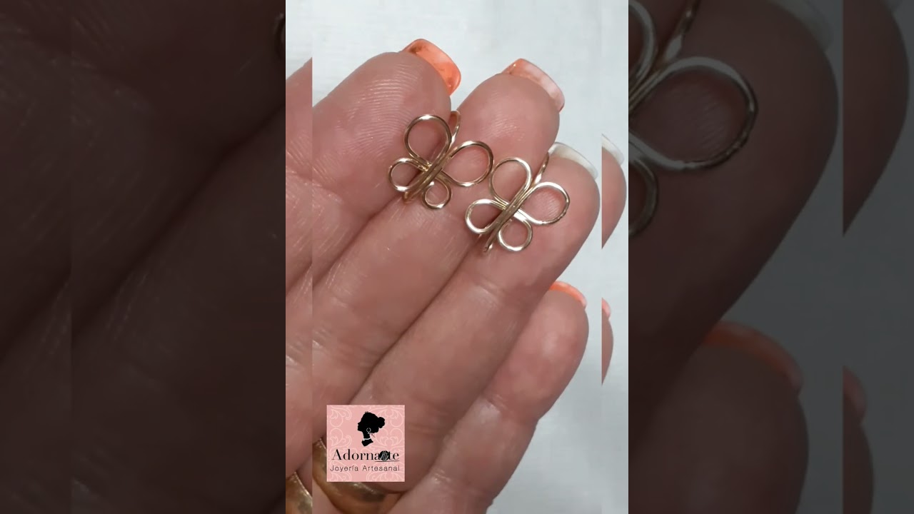 Aretes de mariposa hechos con 1 sola herramienta  #pendientes  #earrings #hechoamano #alambrismo