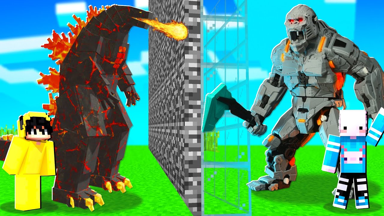 BURNİNG GODZİLLA VS MECHA KİNGKONG! | Minecraft
