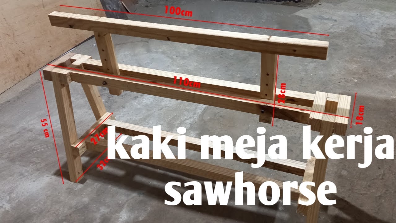 membuat kaki meja kerja atau sawhorse