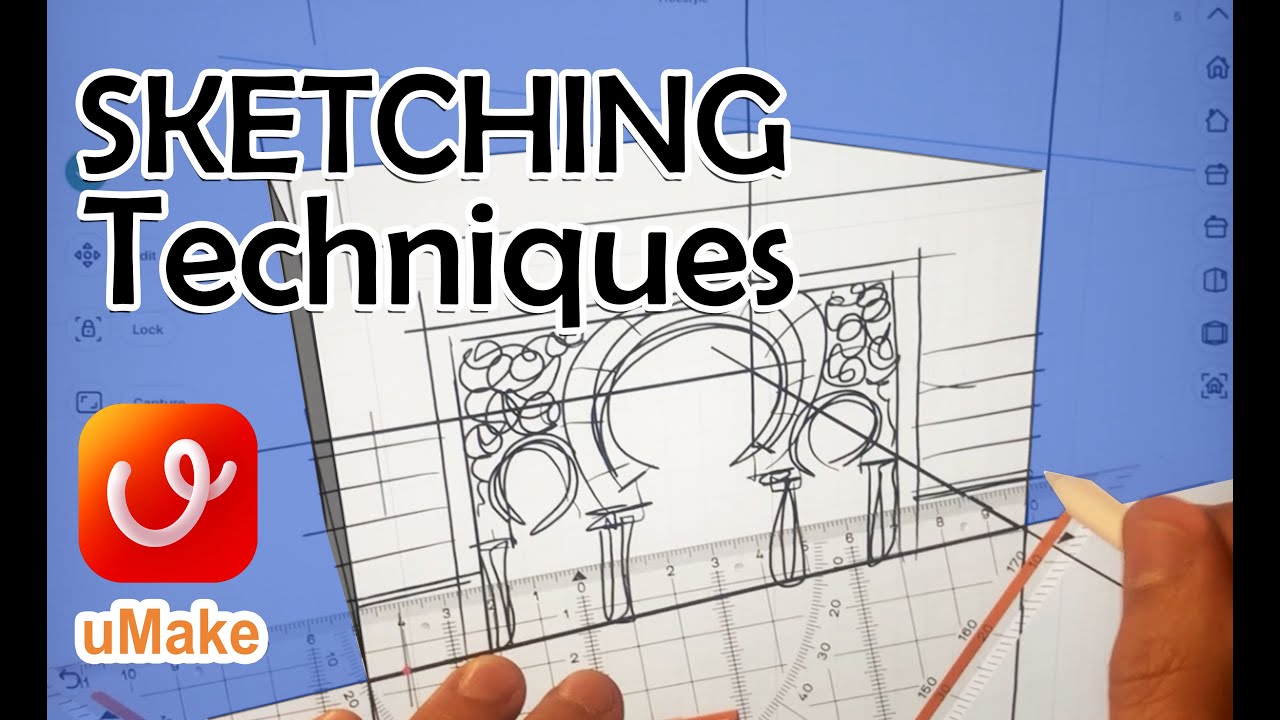 Sketching Techniques Freestyle 3D drawing uMake app.
