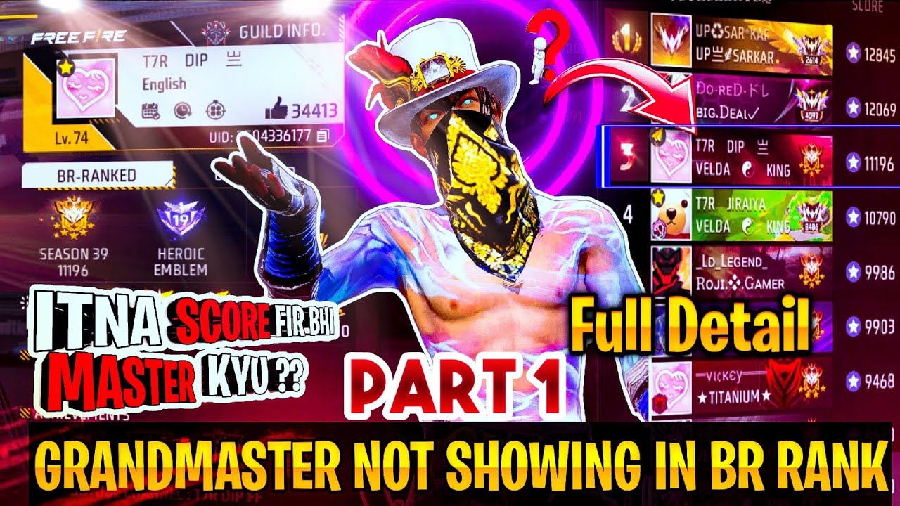 PART:1  // GRANDMASTER NOT SHOWING  // GRANDMASTER NOT  SHOWING PROBLEM // ALONEJOKER FF #freefire